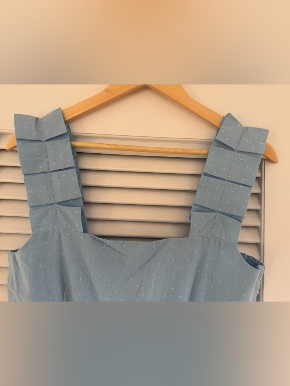 Light Blue Sleeveless Ruffle-Strap Midi Dress - Picture 5 of 5